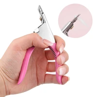 nail art clipper professional pink one word nail clippers false tips edge cutters manicure stainless steel nail art tools