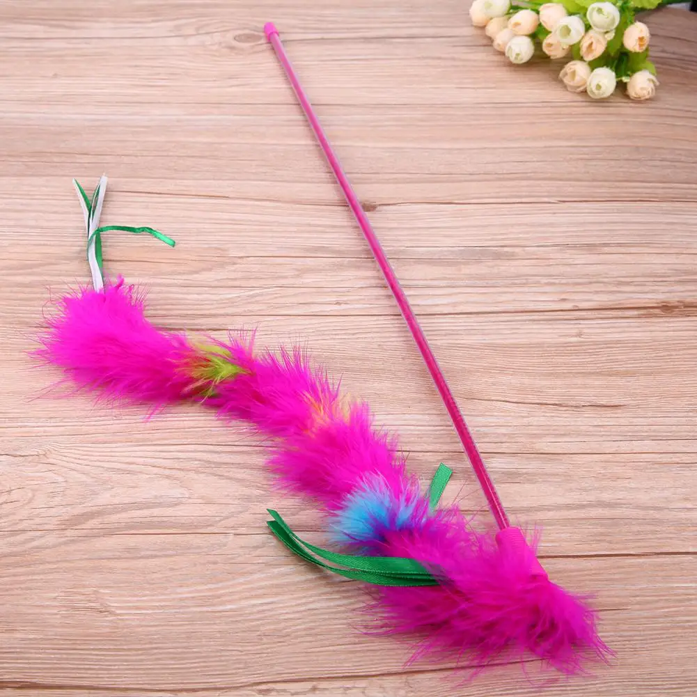 

Cat Toys Cute Funny Colorful Rod Teaser Wand Plastic Pet Toys for Cats Interactive Stick Cat Supplies Dropshipping