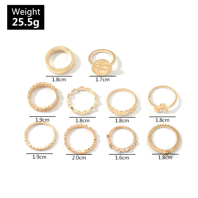 Модные женские кольца 8 шт./компл. набор золотых колец в виде змеи цветка ветки