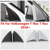 front door triangle pillar a frame cover trim carbon fiber matte interior accessories for volkswagen t roc t roc 2018 2021