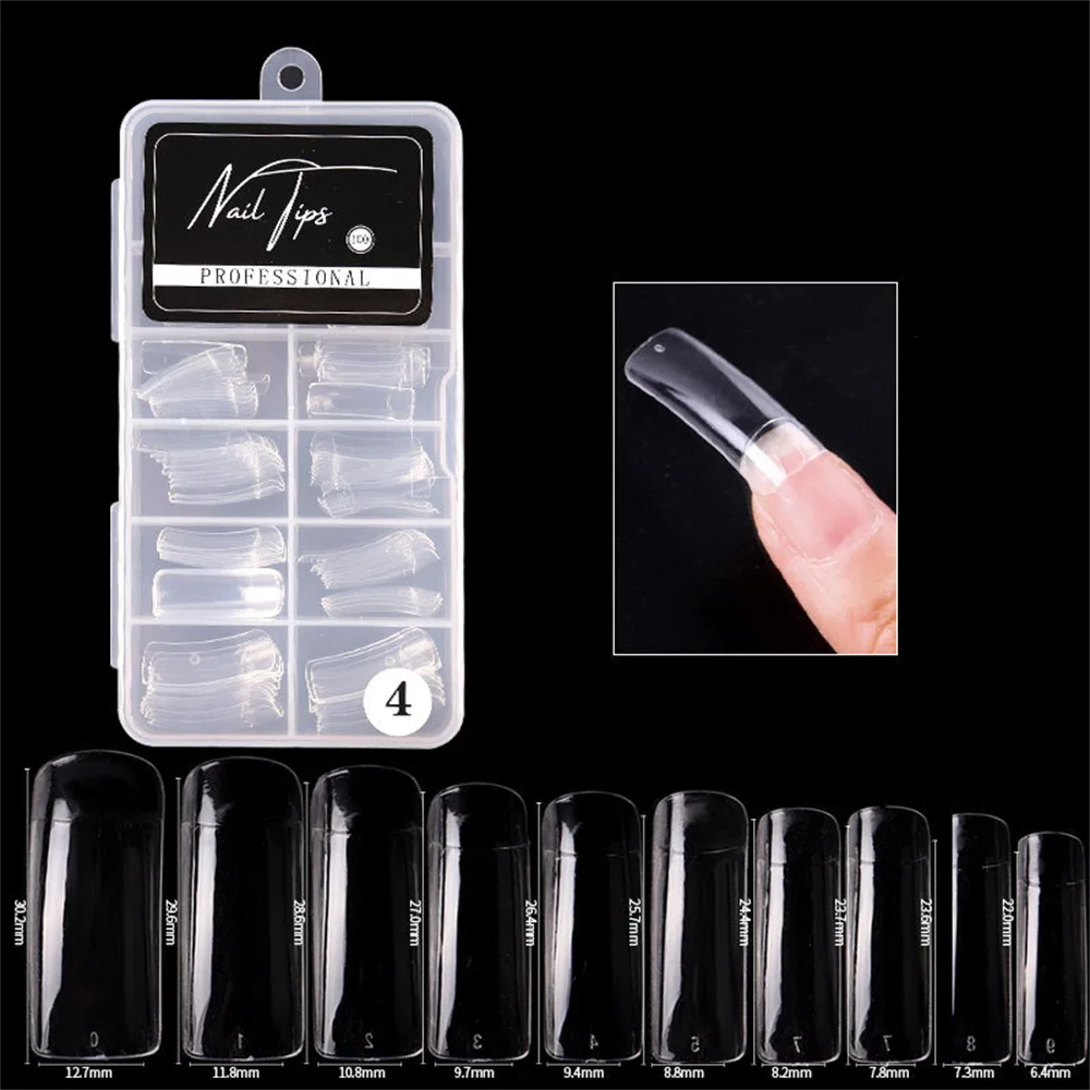 

100pcs/box Full Cover Nail Tips Fake Artificial Nails Press On Nails Short Ultra-thin Acrylic Nail Supplies French Manucure Tool