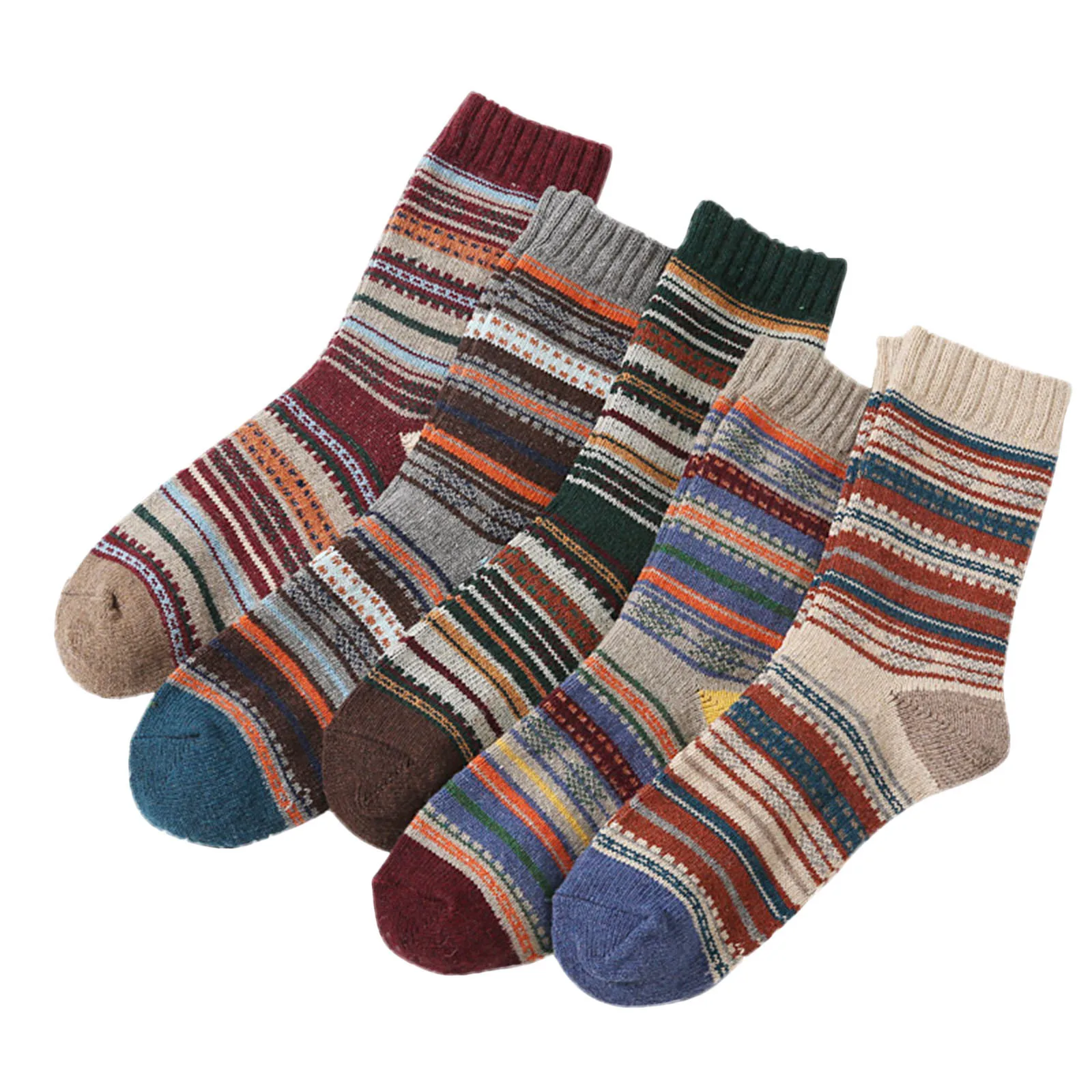 

Women 5 Pack Harajuku Vintage Socks Japanese College Style Cotton Stripe Pattern Patchwork Fashion Argyle Knitting Socks #T2G