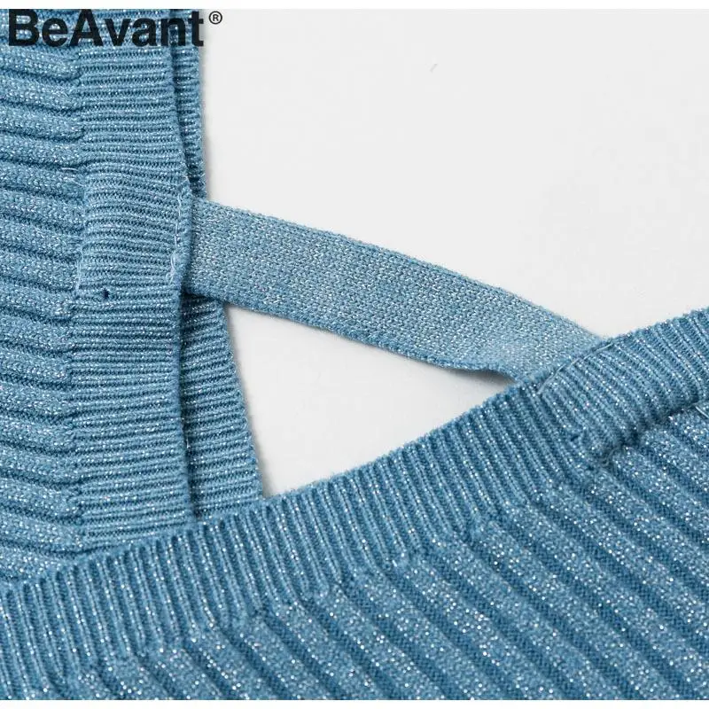 BeAvant осень зима Двухсекционный Трикотаж Женский v-образный вырез женский свитер наборы Элегантный рукав летучая мышь женский свитер брюки Костюм Повседневный