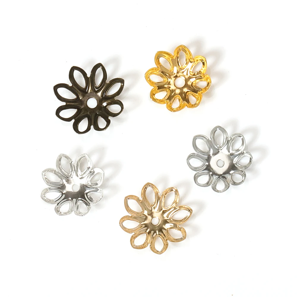 100 шт Цветочная филигранная лепестковая прокладка бусин колпачки 13 мм