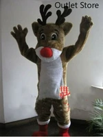 xmas brown elk mascot costume suits cosplay party game dress outfit clothing