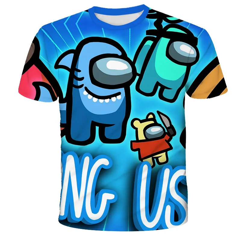 

Among Us T-shirt Short Sleeve Cartoon T-shirt For Kids Boys 3D Printed Tops Graphic Hip Hop Unisex Clothing amoung us 110-6XL