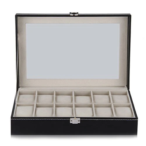 

12 Сетка часы Дисплей чехол наручные часы коробка для хранения Органайзер для хранения ювелирных изделий