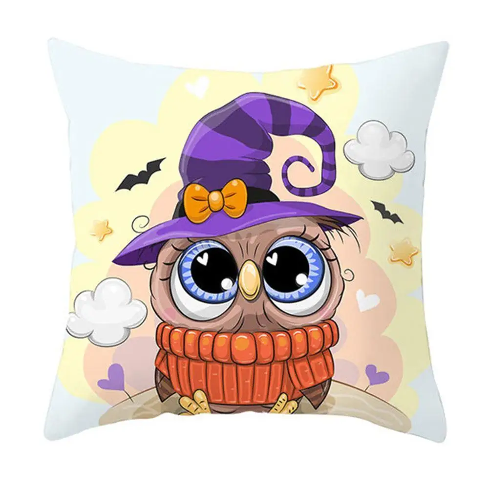 

Halloween Pumpkin Owl Pillowcase Pillowcase Cushion Cover Cartoon Throw Pillow Cover Home Sofa Car Decorative Pillowcase