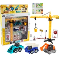simulate model car fire brigade ladder lifting dismounting excavator truck crane toy for kids boys