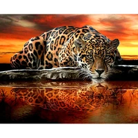 full drill square 5d diy diamond painting leopard tiger diamond embroidery cross stitch rhinestone mosaic painting kbl
