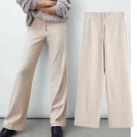 jennydave england style fashion simple suits pants women trousers women solid high waist straight winter woolen pants women