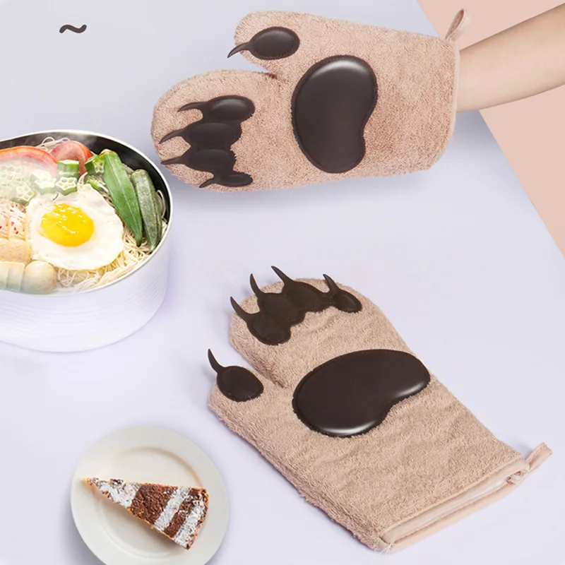 Простые кухонные перчатки варежки для духовки хлопковые термостойкие