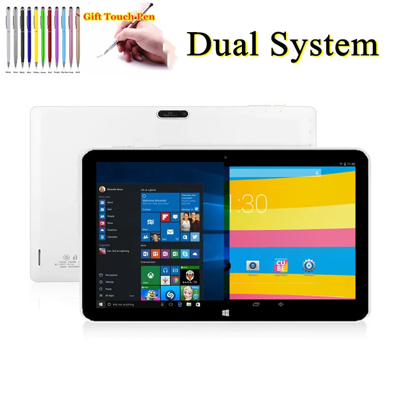 

10.6 INCH CUBE 2GB DDR+32GB Windows 10 Android 4.4 Tablet PC 1366*768 IPS Screen Dual Camera WIFI Quad Core HDMI-Compatible USB