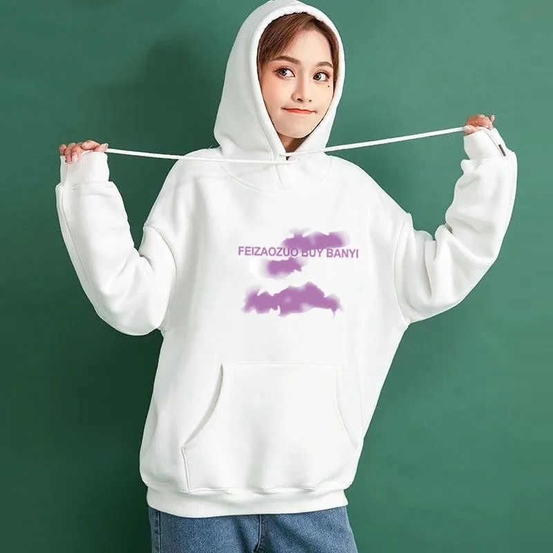 

Trendy 2021 hoodies New Spring Korean Style Cartoon Printed Thin Student Sweatshirts Sport Coats for Women