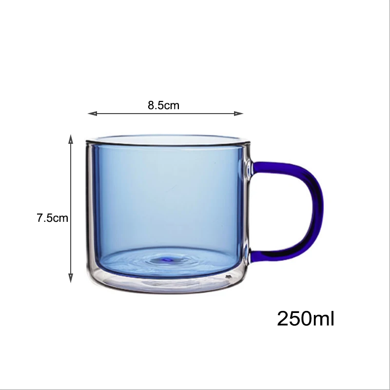 

Heat Resistant Double Wall Tea Glass Cup Beer Coffee Cup Set For Tea Coffee Latte Espresso Iced Tea Dishwasher Mugs