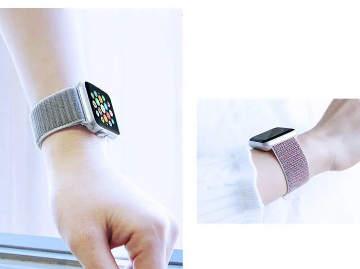 Спортивные петли для наручных часов Apple watch, версии 5 4 44 мм 40 мм, ремешок 42 мм, 38 мм, версия наручных часов Iwatch серии 5/4/3/2/1 двухслойного тканого нейлона браслет ремень