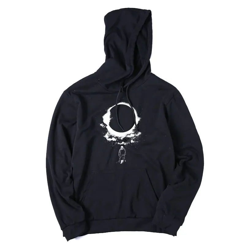 

THE COOLMIND top quality cotton streetwear spaceman cool men hoodies casual cotton big size men hoodies loose hoodies with hat