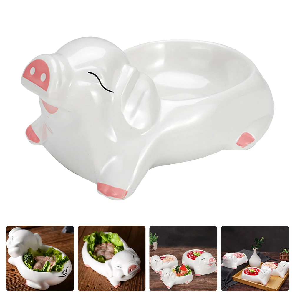 

1pc Irregular Dish Bowl Tableware Food Container For Hot Pot Restaurant (White)