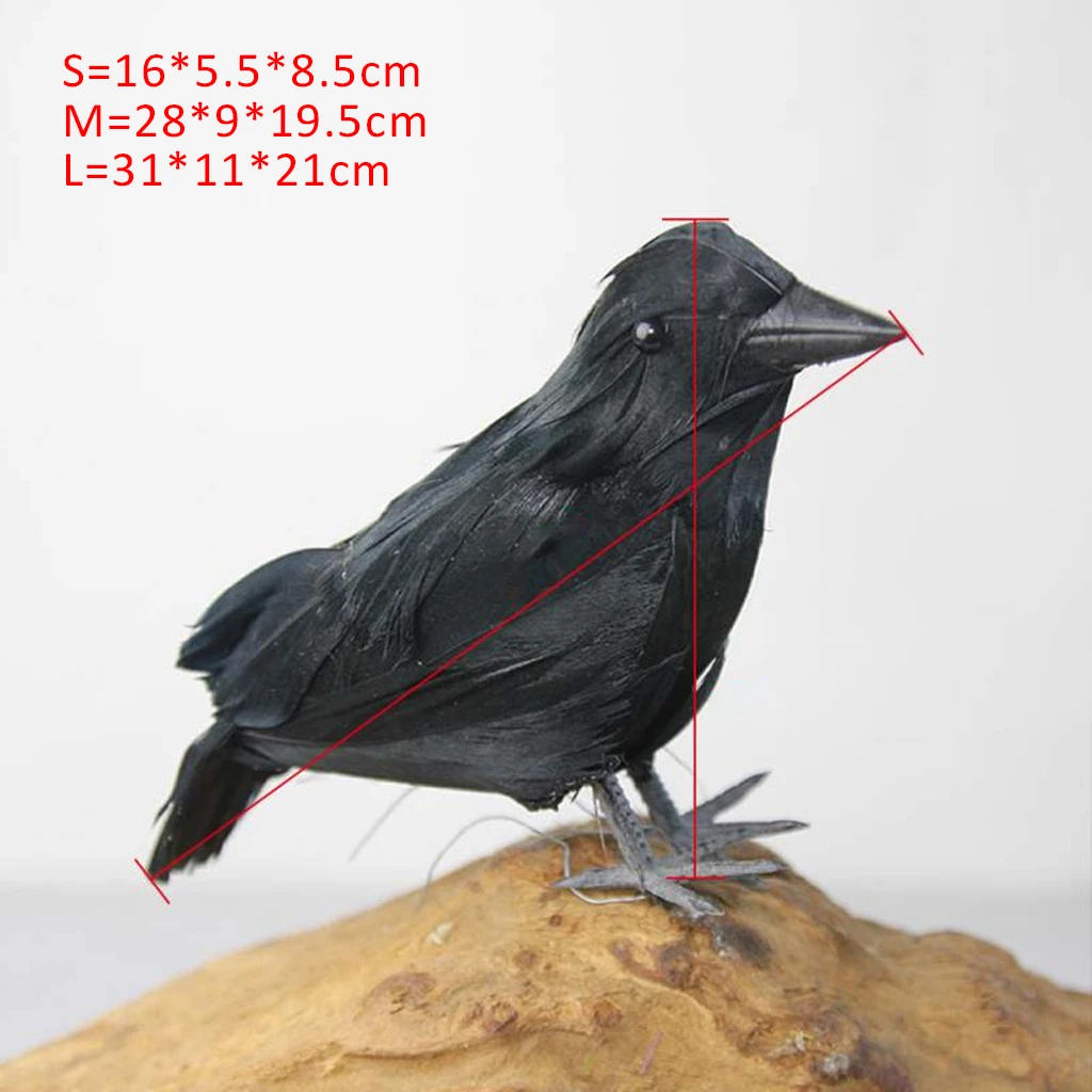 Украшение на Хэллоуин искусственная ворона перо пластиковые украшения для