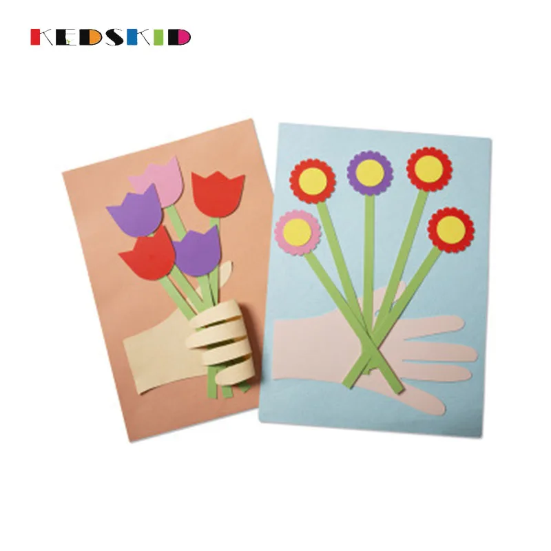 Букет ручной работы трехмерный рычаг Цветочная поздравительная открытка для