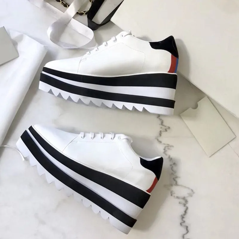 MStacchi Women Platform Shoes Genuine Leather Chunky Sneakers Casual High Heels Ladies Sexy Wedge Increased | Обувь