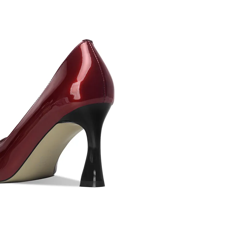 

LeShion Of Chanmeb New Genuine Leather High Heels Shoes Women Multi-color Pumps Office Ladies Career Work Shoe Pumps Party 33-42