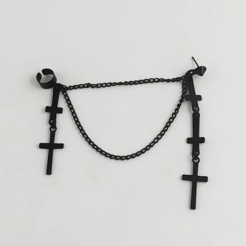 

Personality Punk Style Cross Tassel Ear Clip for Women 2021