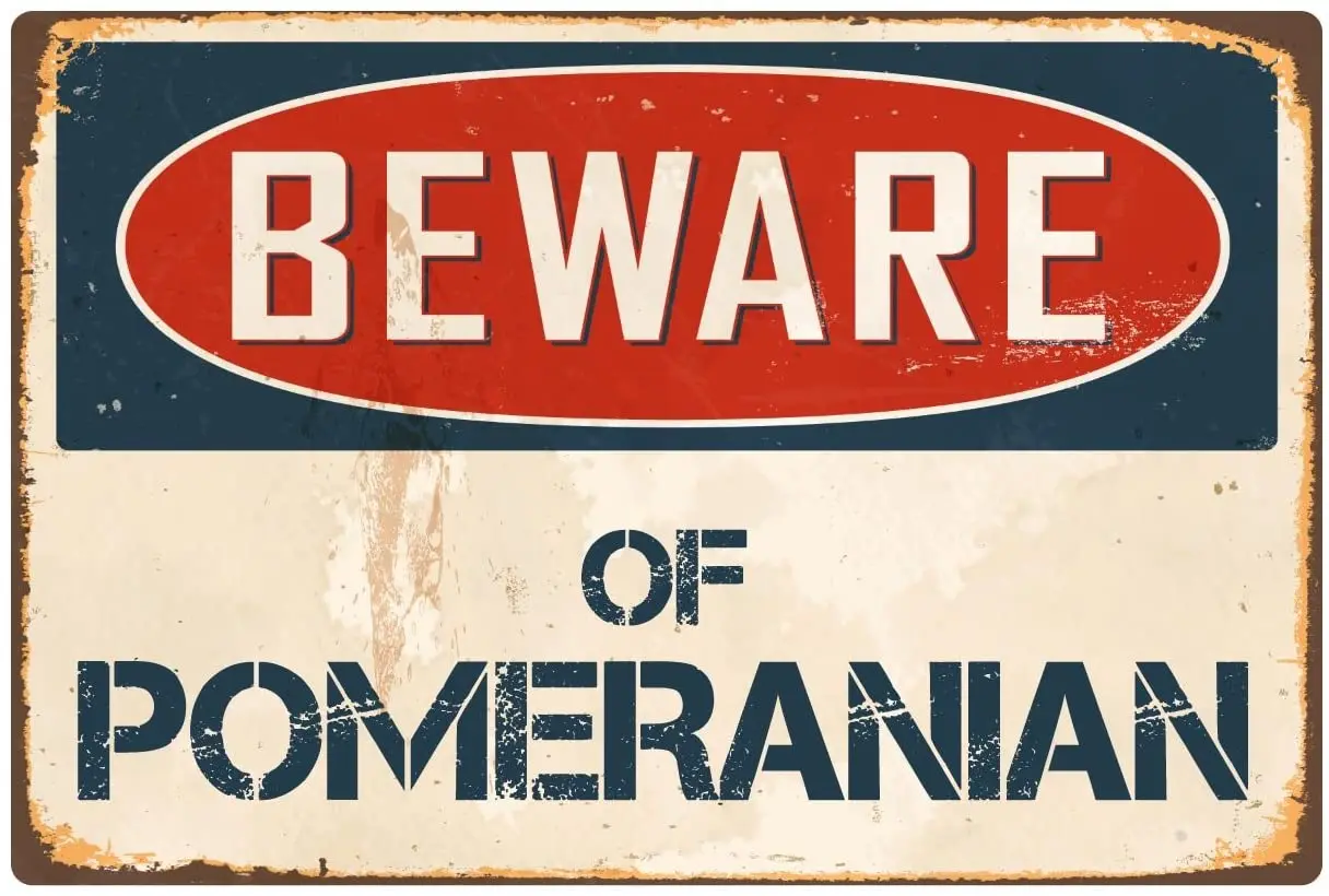 

Наклейка пиратский Остерегайтесь померанского 8x12 винтажный Алюминиевый металлический знак Ретро VS337