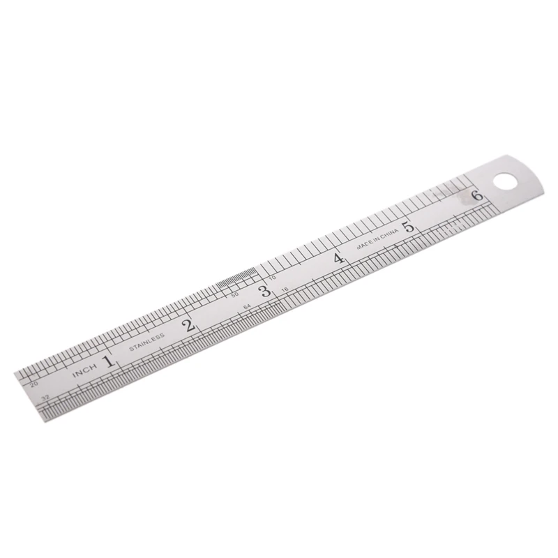 

5 Pcs Dual Side Marked 15cm 6 inch Stainless Steel Straight Ruler