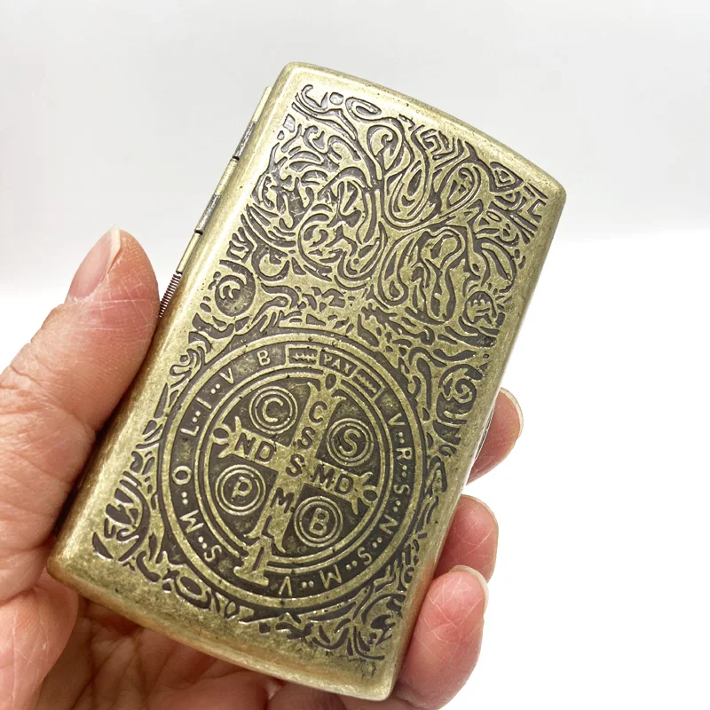 

Винтажный металлический чехол для сигар в стиле Константин, держатель для сигарет, 12 шт., Мужской Ретро Чехол для сигарет, аксессуары для кур...