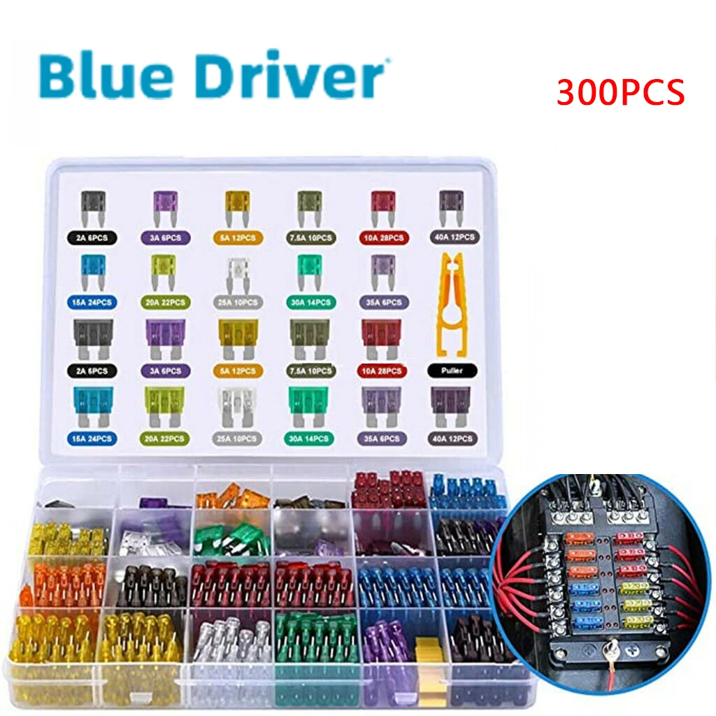 

300Pcs 5/7/10/15/20/25/30/40A Fuse Car Blade Fuse Assortment Assorted Kit Mini Small Size Blade Set Auto Truck Automotive Fuses