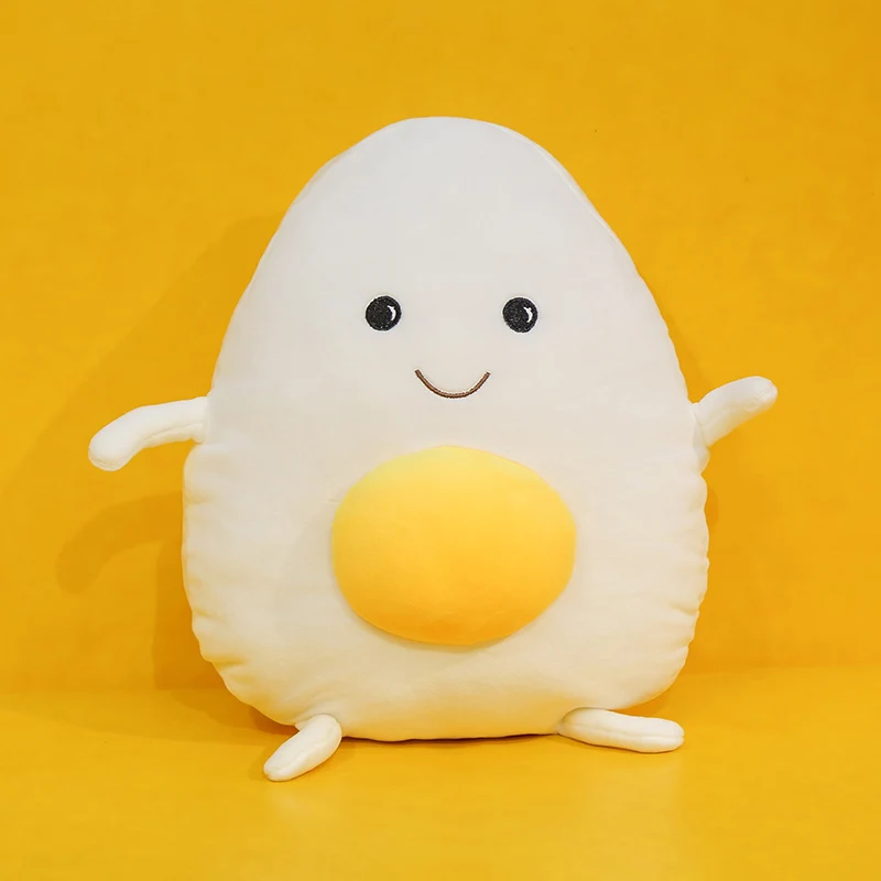 

40~80cm Happy Squishy Egg Doll Down Cotton Stuffed White Fried Eggs Soft Food Pillow Sofa Bed Decor Plushie Kids Present