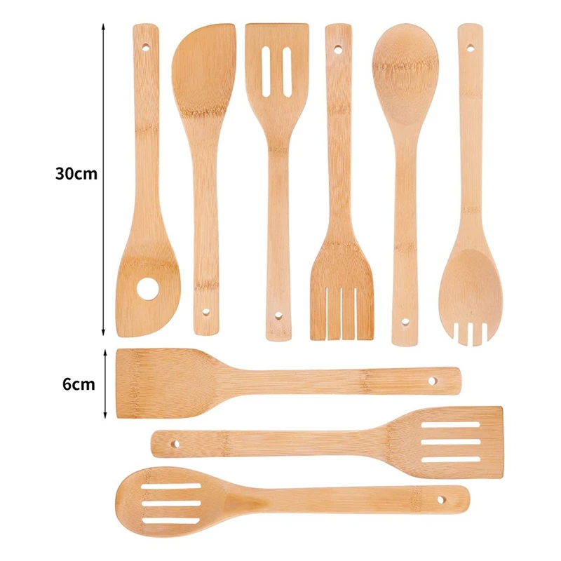 9 шт. бамбуковый столовый набор для кухни кухонная утварь ложка антипригарная