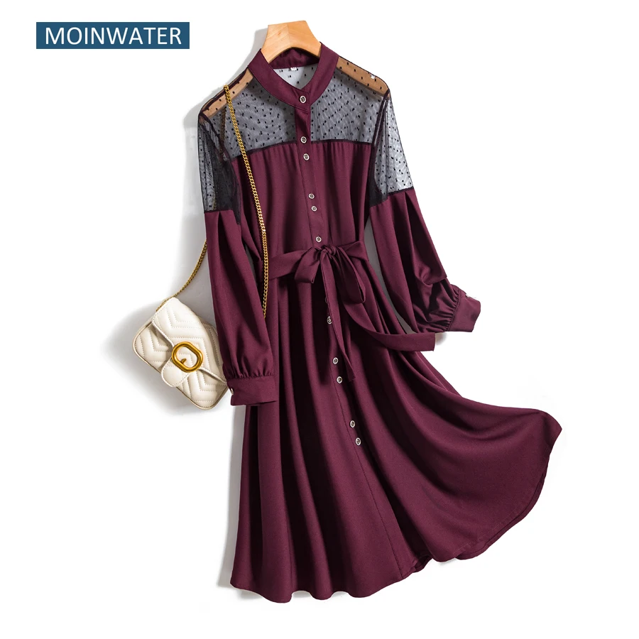 Платье MOINWATER Hokiday для вечеринки женское платье с длинным рукавом женские черные