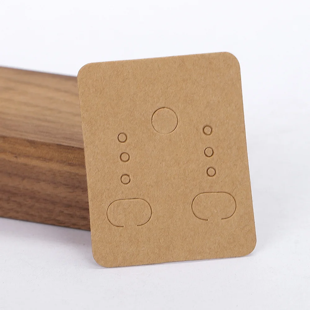 50pcs 3.8x4.8cm Earring Display Card Holder Blank White Black Kraft Paper Tags for DIY Ear Studs Long Drop Jewelry Display Card