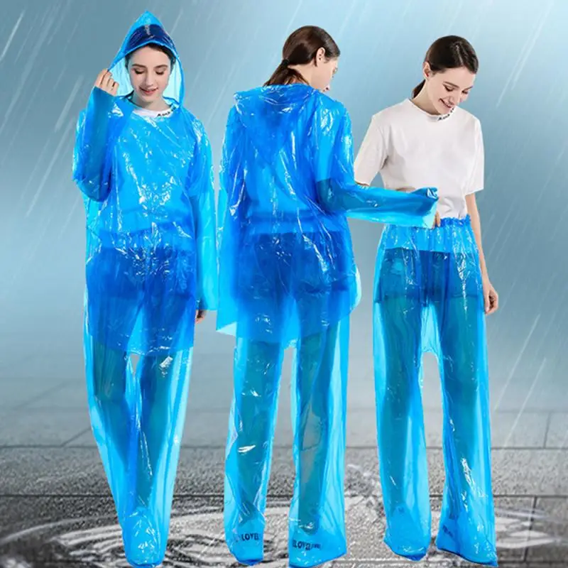 

Adult Disposable Raincoat Rain Pants Split Suit Color Random Dustproof Waterproof Anti-dirty Disposable Protective Home Supplies