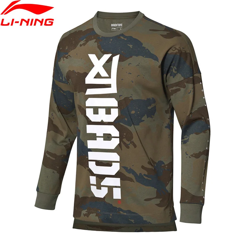 Мужские баскетбольные майки Li-Ning свободные футболки с длинными рукавами и