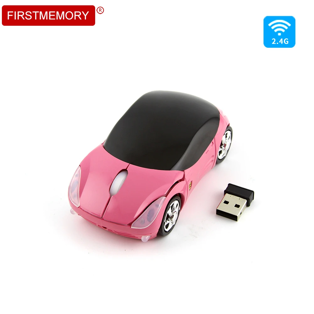 Беспроводная компьютерная мышь игровая 3D Мини милая детская розовая машина Mause USB