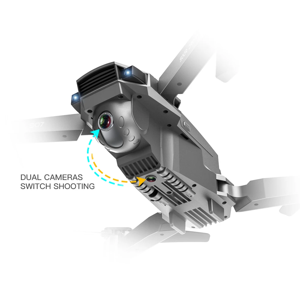 Портативный GPS Дрон 4K HD Двойная камера Широкоугольный WIFI FPV RC Квадрокоптер