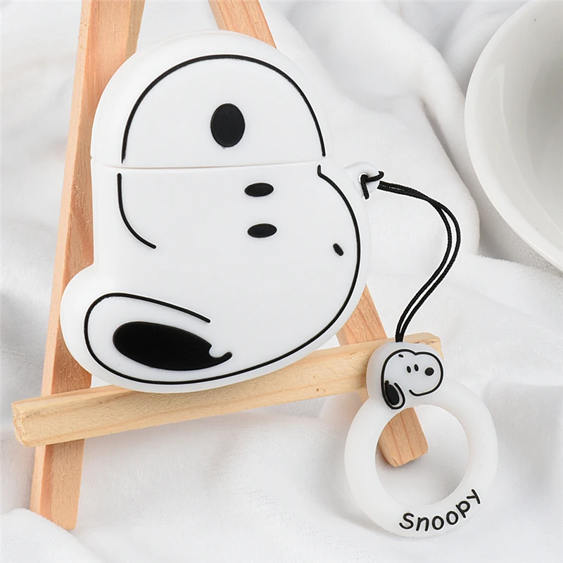 Для Apple Air Pods 1 TWS Bluetooth защитный чехол для наушников милый мультфильм Снупи крышка с изображением Тоторо для AirPods 2 i12 чехол кольцо на палец
