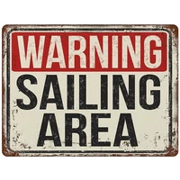 pottelove metal sign warning sailing area vintage street signs aluminum for home and garage wall decoration 11 8%c3%9715 7inch
