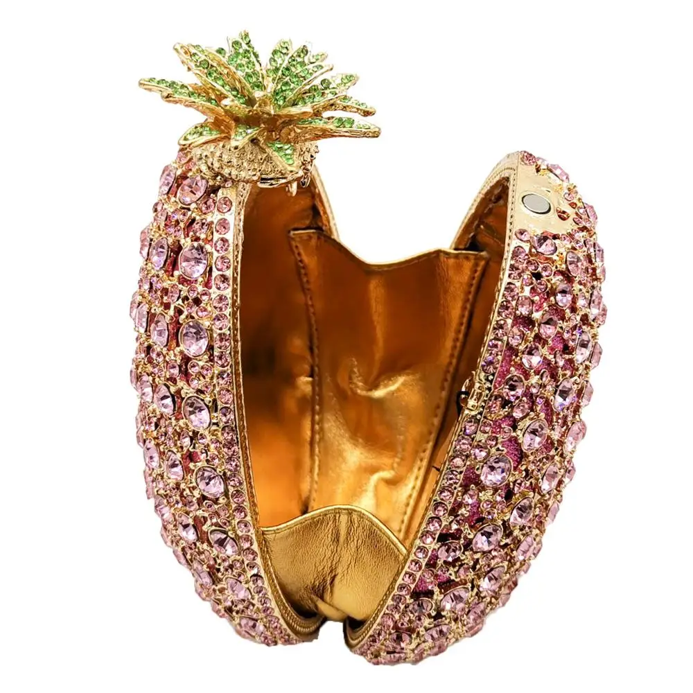 Boutique De FGG розовые ананасы женские бриллиантовые сумочки Minaudiere вечерние