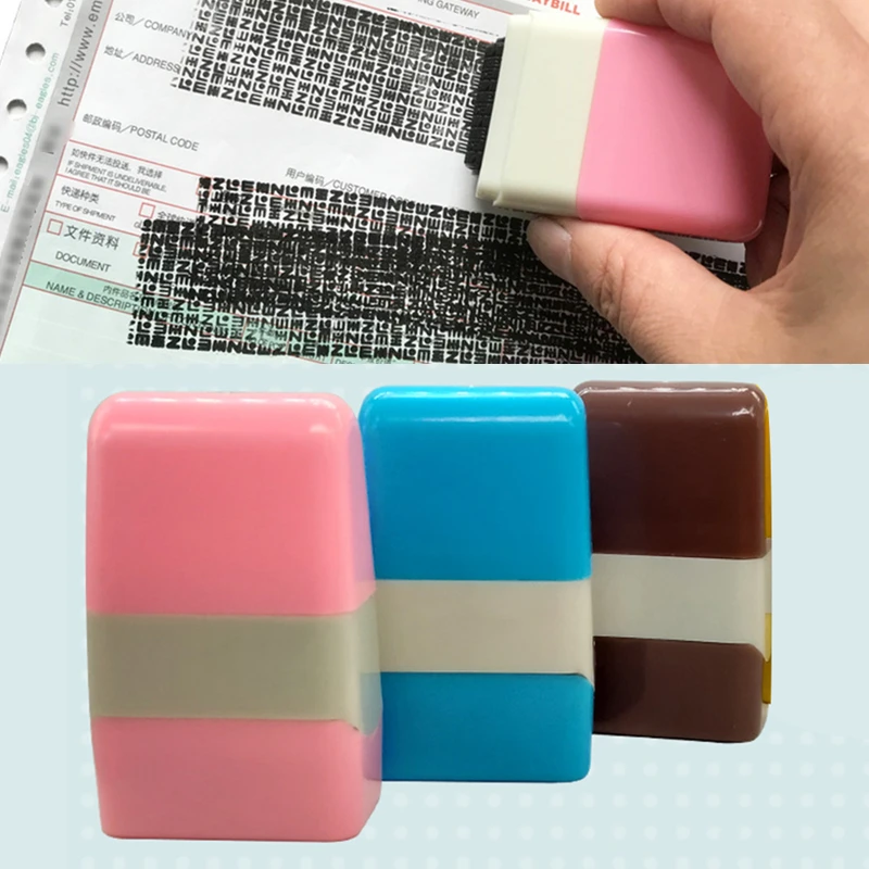 

Security Stamp Roller Privacy Seal Roller Type Cover Eliminator Seal Portable Self-Inking Identity Theft Protection Roller Stamp