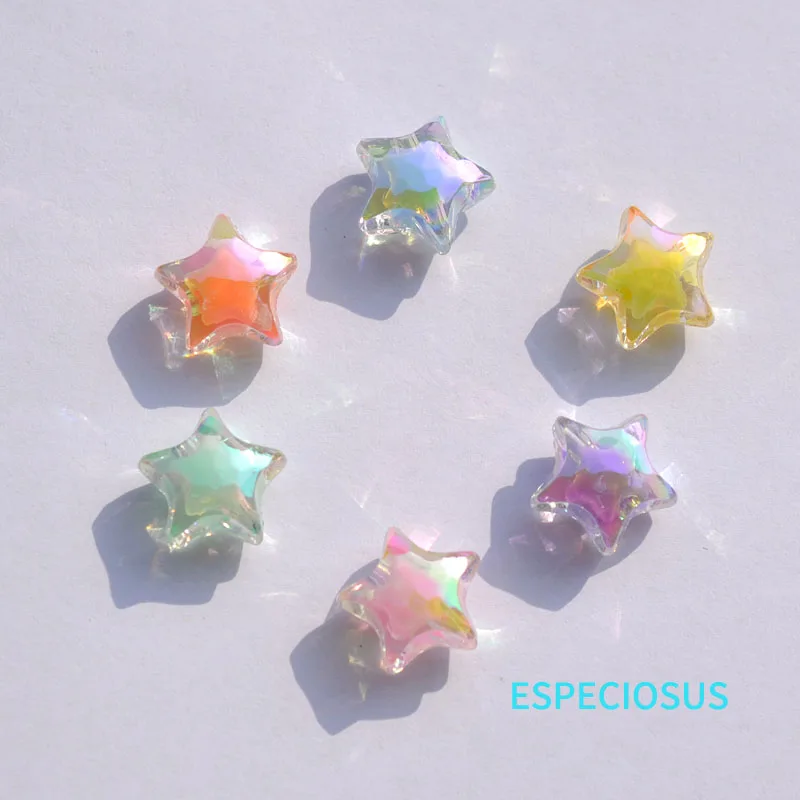 

Аксессуары для ювелирных изделий «сделай сам», прозрачный акриловый Разделитель с разноцветным покрытием, бусины с пентаграммой 15 мм, отде...