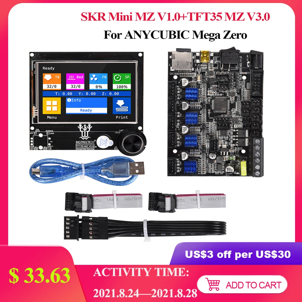 Материнская плата BIGTREETECH BTT SKR Mini MZ V1.0 32 бит TFT35 V3.0 сенсорный экран ЖК детали для 3D