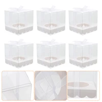 12pcs transparent packing box clear pet plastic boxes cupcake cake packing boxes for bakery