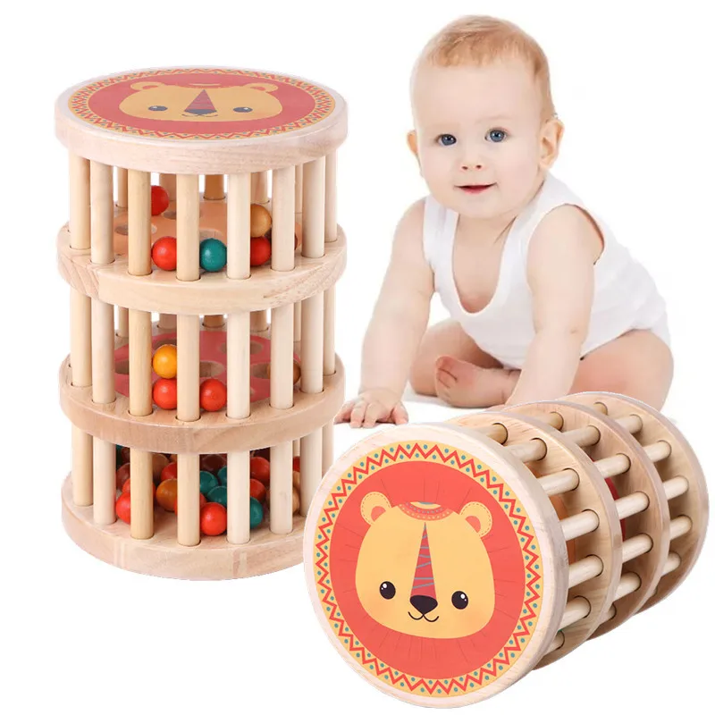 Baby wooden toy rain drops sound Montessori teaching aids early childhood education grip vision hearing training building blocks | Игрушки и