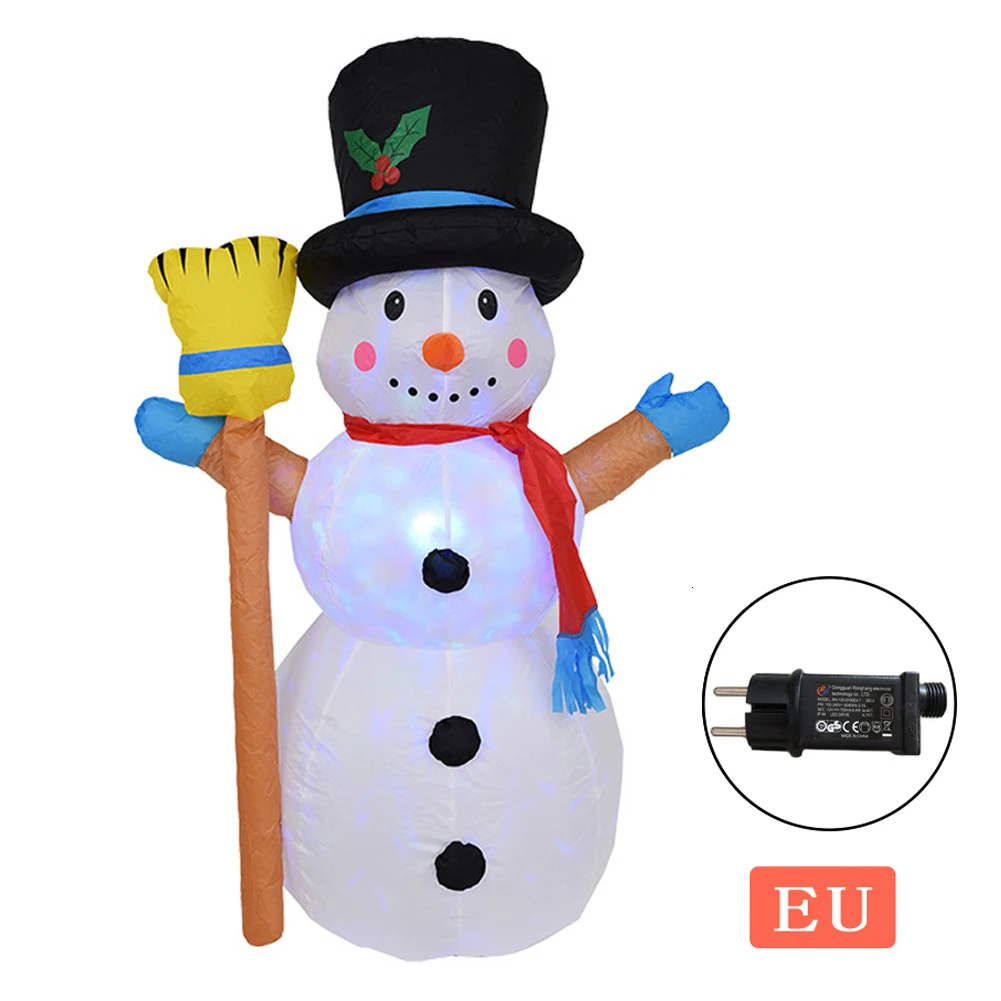 1 2 м Рождество Снеговик светодиодный свет надувная кукла метла Обложка зимние