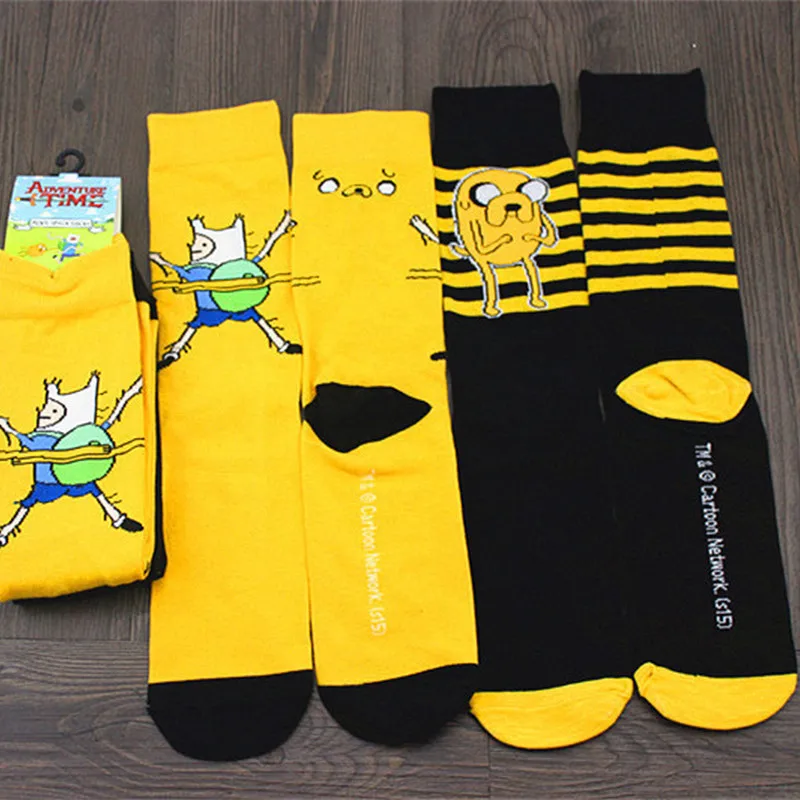 Носки женские и мужские хлопковые для косплея милые Мультяшные приключения в
