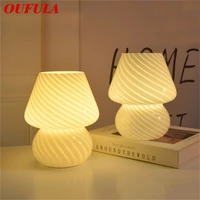 oufula dimmer creative table lamp contemporary mushroom desk light led for home bedroom decoration